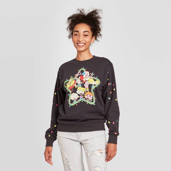 Women's Nickelodeon Rugrats Holiday Sweatshirt - Black