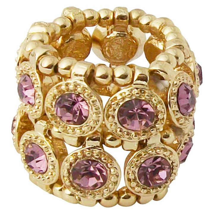 Zirconite Stretch Ring With Crystals - Lavender, Women's