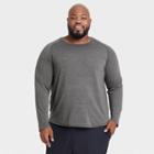 Men's Big & Tall Merino Wool Long Sleeve T-shirt - All In Motion Black Heather