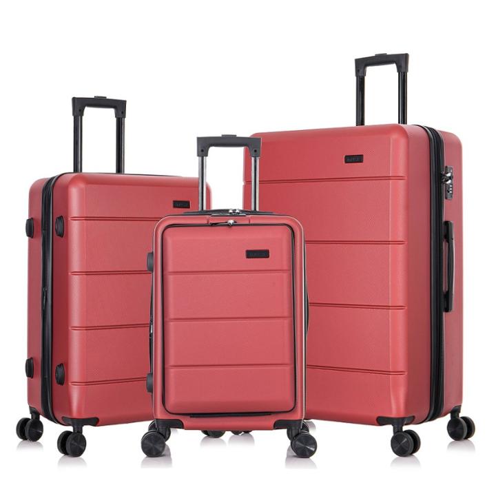 Inusa Elysian Lightweight Hardside Carry On Spinner 3pc Luggage Set - Wine, Red