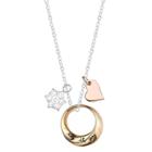 Disney Sterling Silver 'let It Go' Heart Snowflake Frozen Necklace Silver(18.58'), Women's,