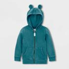 Toddler Fleece Zip-up Hoodie - Cat & Jack Blue 12m, Toddler Unisex