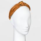 Satin Knot With Piped Trim Headband - A New Day Brown