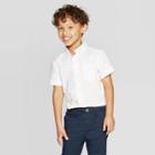 Toddler Boys' Short Sleeve Button-down Uniform Shirt - Cat & Jack White