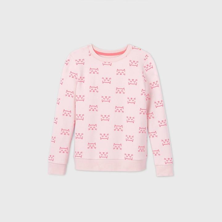 Girls' Printed Pullover Sweatshirt - Cat & Jack Pink