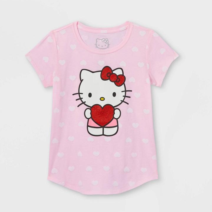 Girls' Sanrio Hello Kitty Short Sleeve Graphic T-shirt - Pink