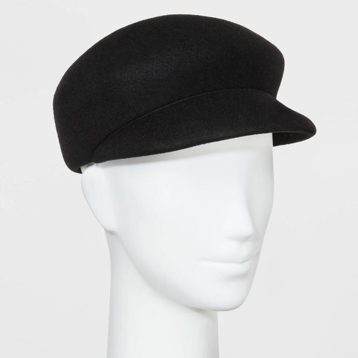Women's Chain Detail Captain Hat - A New Day Black