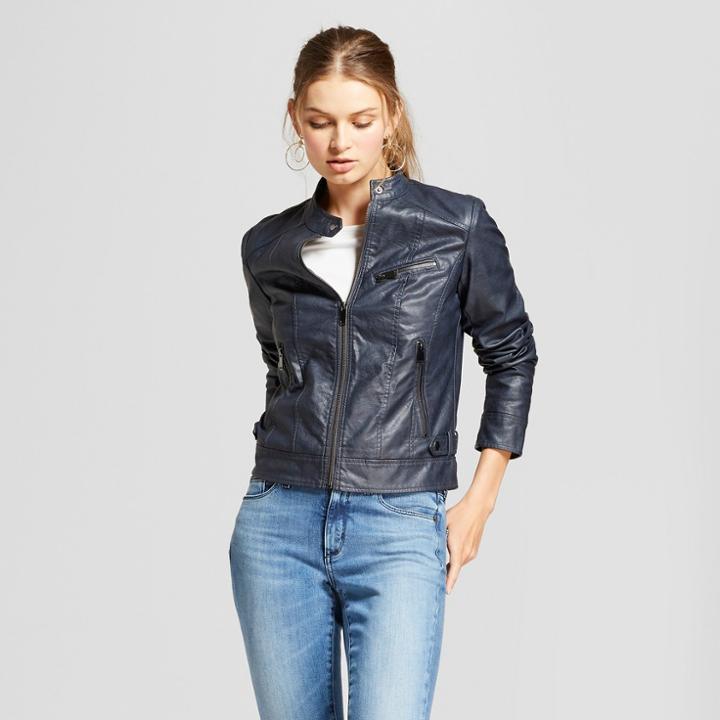 Women's Moto Jacket - A New Day Navy