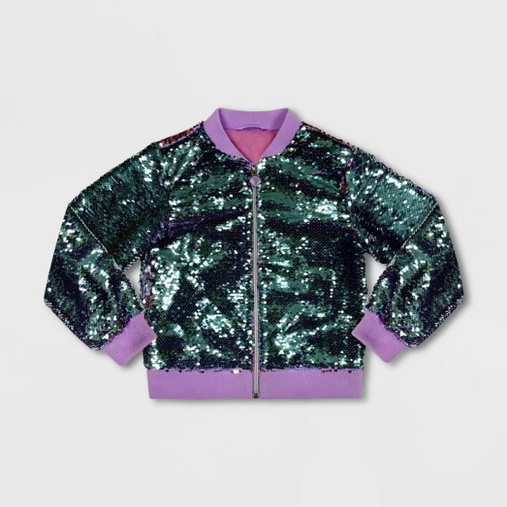 Girls' Disney Ariel Bomber Jacket - Purple/green 3 - Disney Store, Green/purple