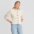 Women's Button-front Cropped Cardigan - Universal Thread Cream