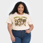 Women's The Beatles Plus Size Short Sleeve Graphic Boyfriend T-shirt - Off White