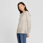 Women's Long Sleeve Lace-up Sides Pullover - Knox Rose Gray