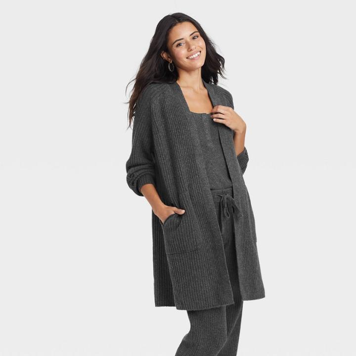 Women's Duster Cardigan - Universal Thread Charcoal Gray