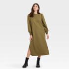 Women's Long Sleeve High Slit Knit Dress - Who What Wear Green