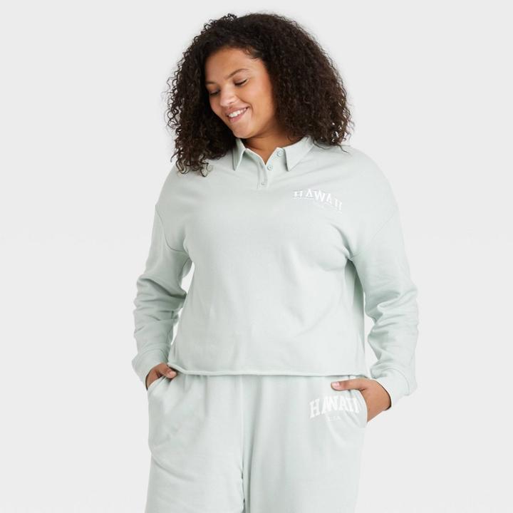 Zoe+liv Women's Plus Size Hawaii Graphic Sweatshirt -