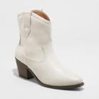 Women's Vanessa Faux Leather Short Pull On Western Boots - Universal Thread White