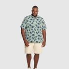 Van Heusen Men's Big & Tall Printed Classic Fit Short Sleeve Camp Shirt - Green/leaf