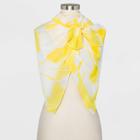 Women's Floral Print Square Crepe Scarf - A New Day Yellow