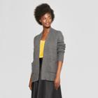 Women's Textured Open Layering Cardigan - A New Day Charcoal (grey)