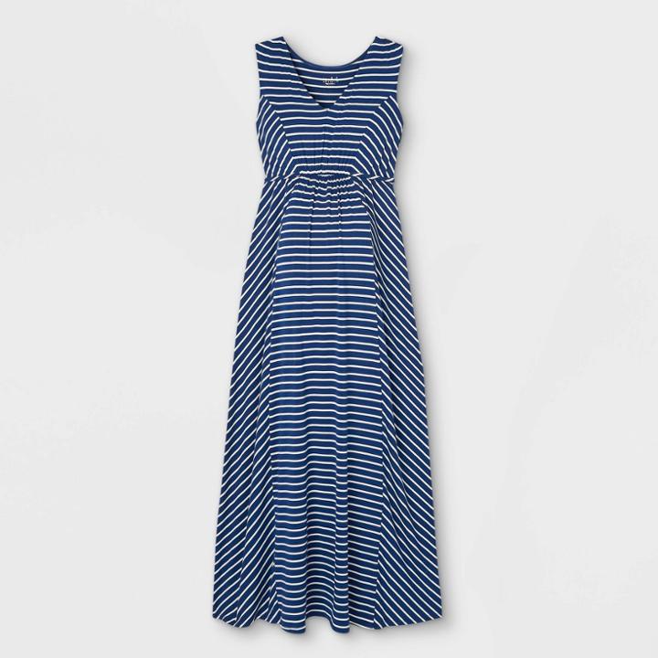 Sleeveless Ruched Front Maternity Dress - Isabel Maternity By Ingrid & Isabel Blue