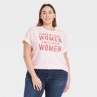Fifth Sun Women's Plus Size Empowered Women Empower Women Short Sleeve Graphic T-shirt - Pink