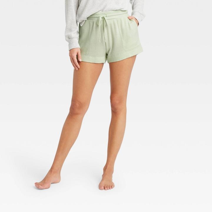 Women's Striped Perfectly Cozy Lounge Shorts - Stars Above Green