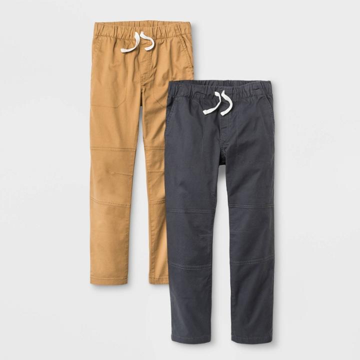 Boys' 2pk Pull-on Pants - Cat & Jack Brown/charcoal