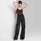 Women's Super-high Rise Distressed Wide Leg Jeans - Wild Fable Black Wash