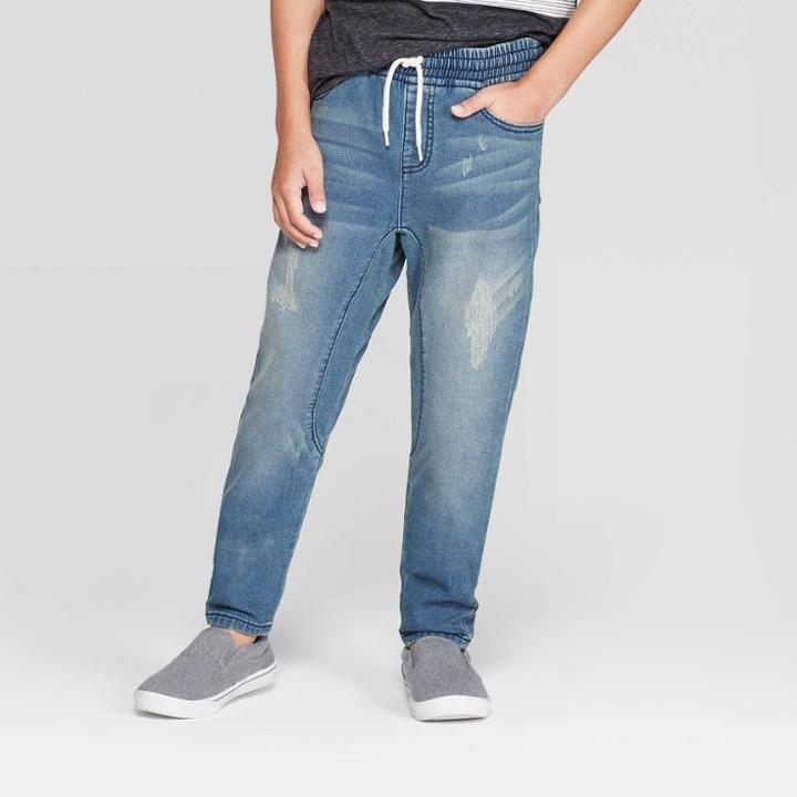 Boys' Mid-rise Solid Jogger Pants - Art Class Dark Blue