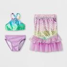 Baby Girls' 3pc Mermaid Skirt Bikini Set - Cat & Jack Purple