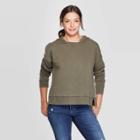 Women's Long Sleeve Fleece Hoodie Sweatshirt - Universal Thread Green