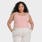Women's Plus Size Tank Top - A New Day Pink