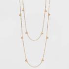 Peach Glass Beaded And Circle Discs Long Beaded, Multi-strand Necklace - A New Day Gold