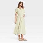 The Nines By Hatch Tie Short Sleeve Crepe Maternity Dress Cream Polka Dot Xs, Ivory Polka Dot