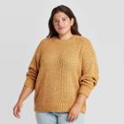 Women's Plus Size Crewneck Pullover Sweater - Universal Thread Yellow