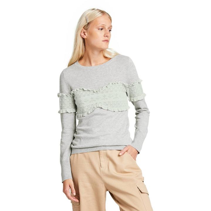Women's Crewneck Laced Pullover Sweater - Sandy Liang X Target Gray Xxs