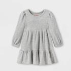 Toddler Girls' Tiered Cozy Long Sleeve Dress - Cat & Jack Heather Gray