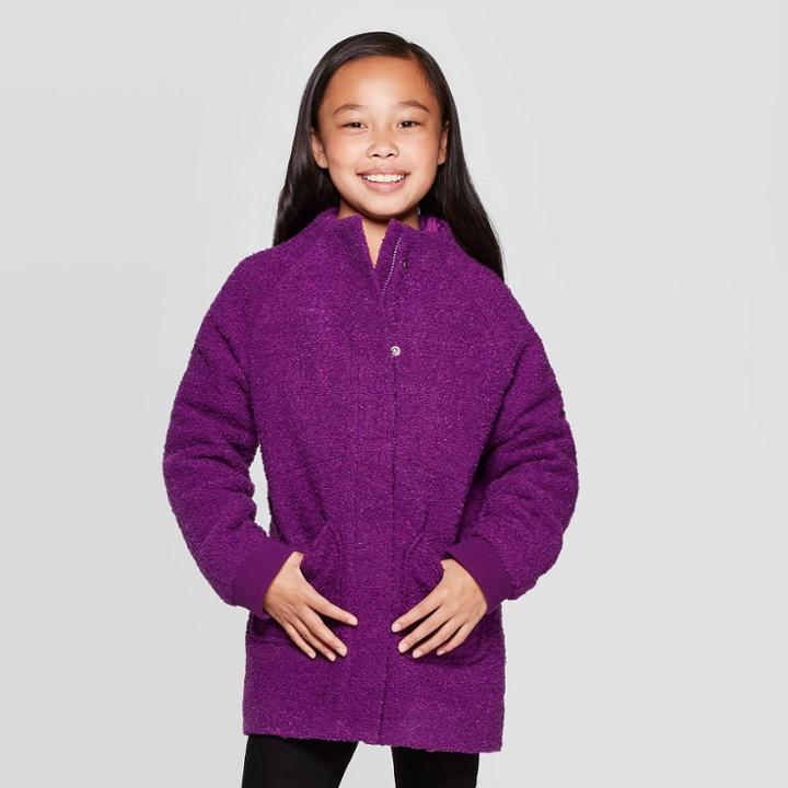 Girls' Boucle Jacket - Cat & Jack Purple