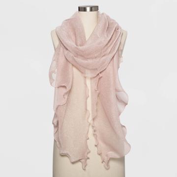 Estee & Lilly Shimmer Lettuce Edge Wrap - Peach (pink)
