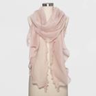 Estee & Lilly Shimmer Lettuce Edge Wrap - Peach (pink)