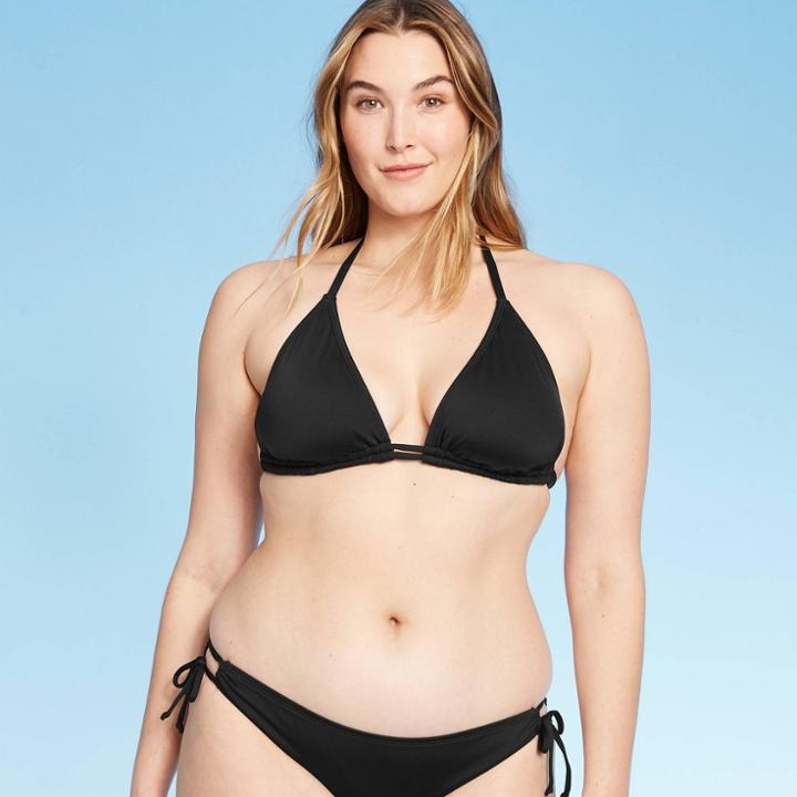 Women's Double Tunnel Halter Bikini Top - Kona Sol Black