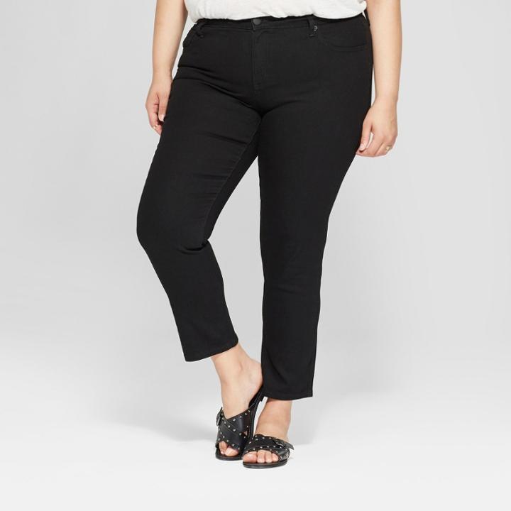 Women's Plus Size Slim Straight Jean - Universal Thread Black
