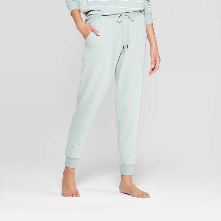 Women's Beautifully Soft Fleece Lounge Jogger Pants - Stars Above Mint L, Women's, Size: