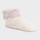 Muk Luks Women's Sherpa Cuff Booties - Ivory