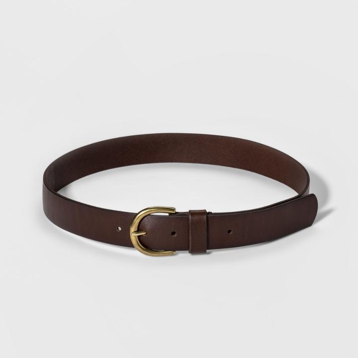 Women's Genuine Leather Jean Belt - Universal Thread Dark Brown