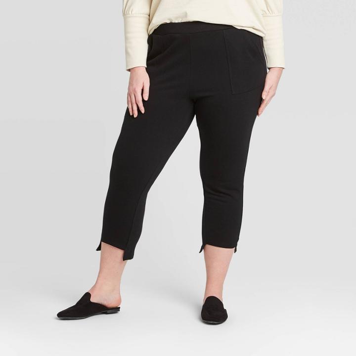 Women's Plus Size Mid-rise Step Hem Knit Lounge Pants - Who What Wear Black 1x, Women's,