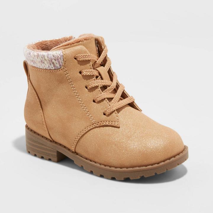 Toddler Girls' Dora Short Lace-up Hiking Boots - Cat & Jack Cognac