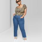 Plus Size Women's Plus Straight High-rise Mom Jeans - Wild Fable Medium Wash