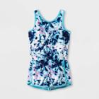 Girls' Tie-dye Tank Pajama Romper - Cat & Jack Blue