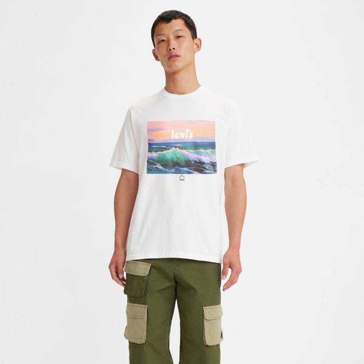 Levi's Men's Relaxed Fit Short Sleeve Crewneck T-shirt - White